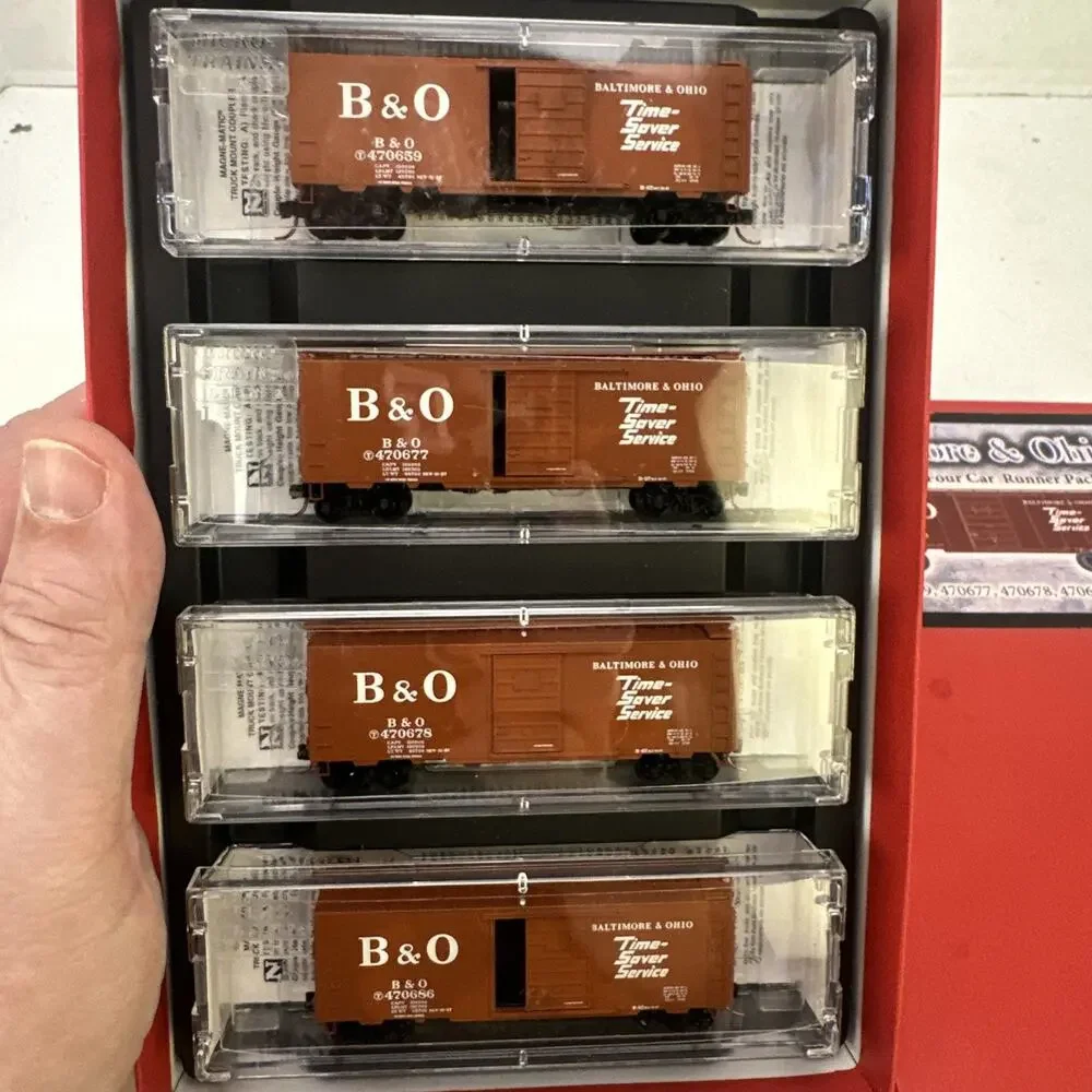 NEW RARE Micro-Trains Line Baltimore & Ohio N Scale Four Car Runner Pack